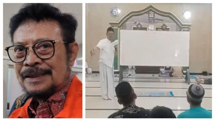 SYL CERAMAH - Mantan Menteri Pertanian, Syahrul Yasin Limpo (SYL). Mantan Menteri Pertanian sekaligus mantan Gubernur Sulsel, Syahrul Yasin Limpo ceramah di masjid Lembaga Pemasyarakatan (Lapas) Klas I Sukamiskin, Bandung, Jawa Barat. Dalam ceramahnya, mantan Bupati Gowa itu 