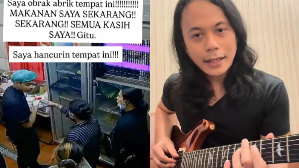 GITARIS CURI MAKANAN - Gitaris Zendhy Kusuma dan istri, Evi Santi Rahayu dilaporkan ke polisi buntut bawa kabur 14 makanan dari restoran Bibi Kelinci.