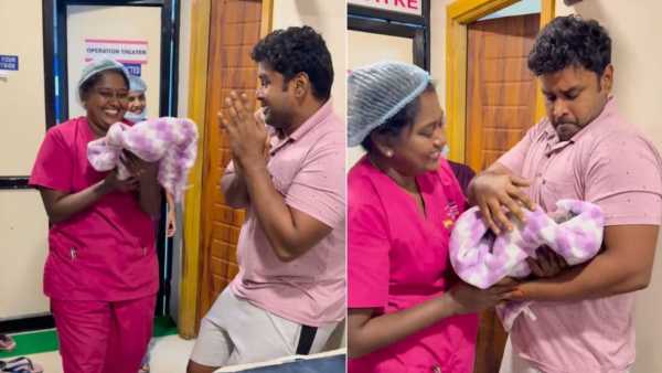 Viral Video: Feeling of holding the child in his lap for the first time, father's hands trembled; watch video