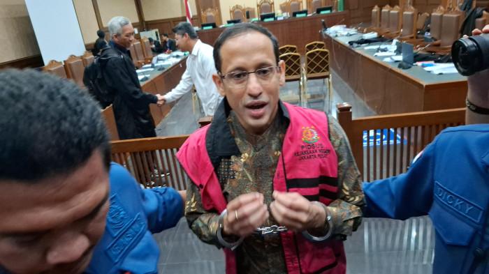 SIDANG CHROMEBOOK - Eks Mendikbudristek Nadiem Makarim, saat ditemui di Pengadilan Tipikor Jakarta Pusat, Kamis (5/3/2026). (Ibriza/Tribunnews)