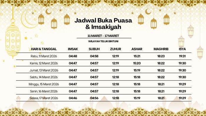 JADWAL PUASA - Jadwal imsak dan buka puasa Ramadan 1447 H untuk Teluk Bintuni