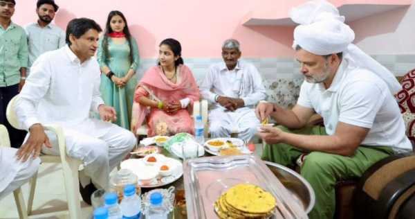 Rahul Gandhi became a guest at the wedding of the daughter of the farmer in whose field he had driven the tractor.