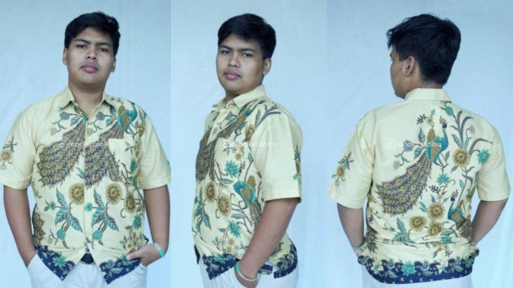 Kemeja Batik Pria Kantoran Bahan Katun Motif Merak