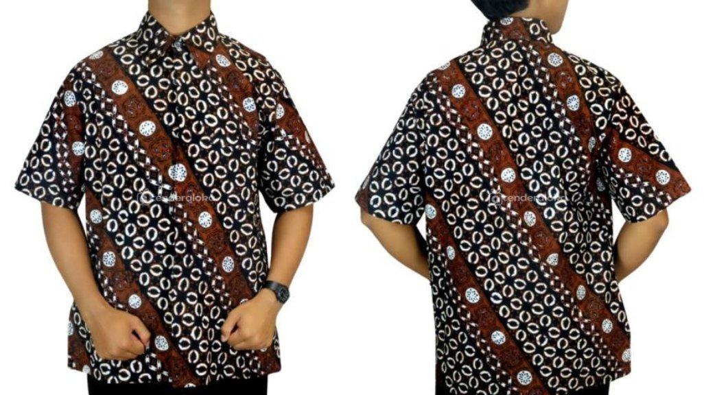 Kemeja Pendek Batik Pria Bahan Katun Primis Cap Tulis