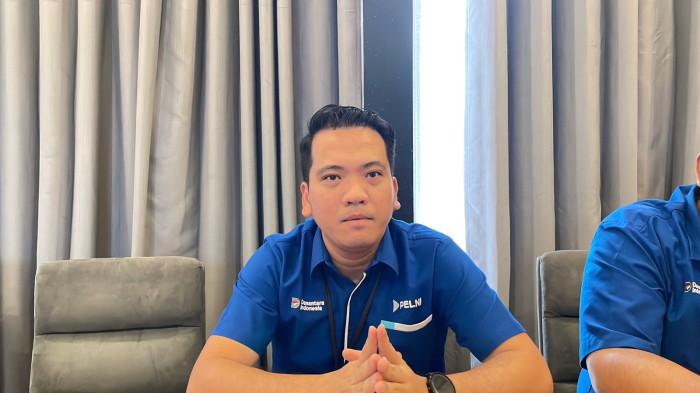 Kepala Cabang PT Pelni Palu, Christian Moreys Nainggolan, saat menghadiri konferensi pers kesiapan arus mudik lebaran di Jl Sutoyo, Kelurahan Besusu Tengah, Kecamatan Palu Timur, Kota Palu, Selasa (10/3/2026).