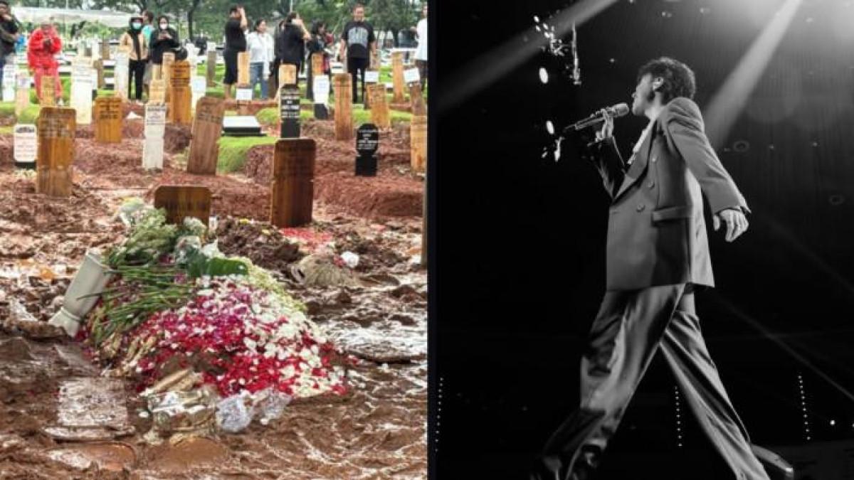 PEMAKAMAN VIDI ALDIANO - Di bawah guyuran hujan di TPU Tanah Kusir, keluarga dan sahabat mengantarkan Vidi Aldiano ke peristirahatan terakhirnya, disertai pesan terbuka sang adik mengenai urusan almarhum semasa hidup.