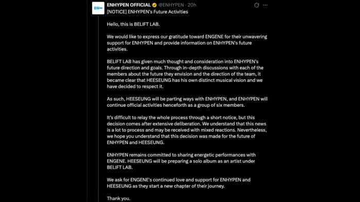 BELIFT LAB - Heeseung ENHYPEN Out