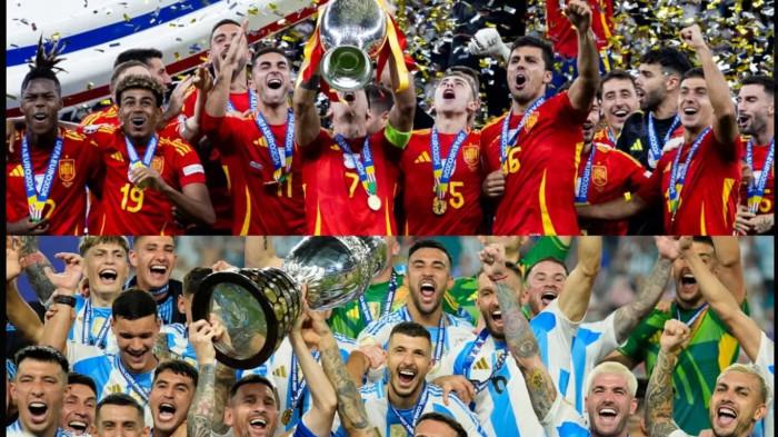 DUEL FINALISSIMA-  Tanggal dan tempat Finalissima Spanyol melawan Argentina telah ditetapkan. Juara Amerika dan Eropa akan bertemu pada bulan Maret, dalam duel yang sangat istimewa hanya beberapa bulan sebelum Piala Dunia 2026. Duel yang telah lama ditunggu-tunggu antara Tim Nasional Argentina dan Spanyol , untuk Finalissima , sudah memiliki tanggal dan tempat: pada bulan Maret 2026 di Doha, ibu kota Qatar , beberapa bulan sebelum Piala Dunia 2026.