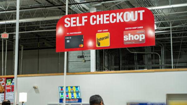 Costco self-checkout lane