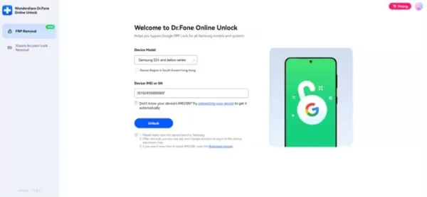 bypass frp using drfone online