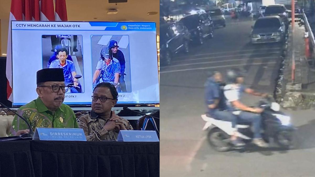 IDENTITAS PELAKU TEROR - Dirreskrimum Polda Metro Jaya Kombes Pol Iman Imanuddin tunjukkan wajah dua terduga penyiram air keras Andrie Yunus dalam konferensi pers, Rabu (18/3/2026).