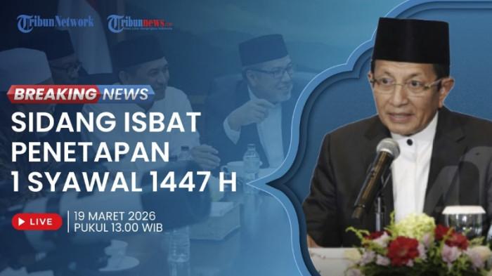 IDULFITRI 2026- Foto ilustrasi Menteri Agama (Menag) Nasaruddin Umar dan hasil sidang isbat Idulfitri 2026 penetapan 1 Syawal 1447 Hijriah. Sidang isbat untuk menentukan hari H Lebaran 2026 bisa disaksikan melalui tayangan live streaming Tribunnews dan TribunnewsSultra, Kamis (19/03/2026).(Tribunnews)