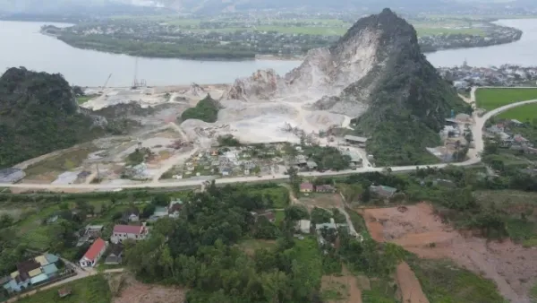 Many houses have punctured roofs due to blasting and quarrying