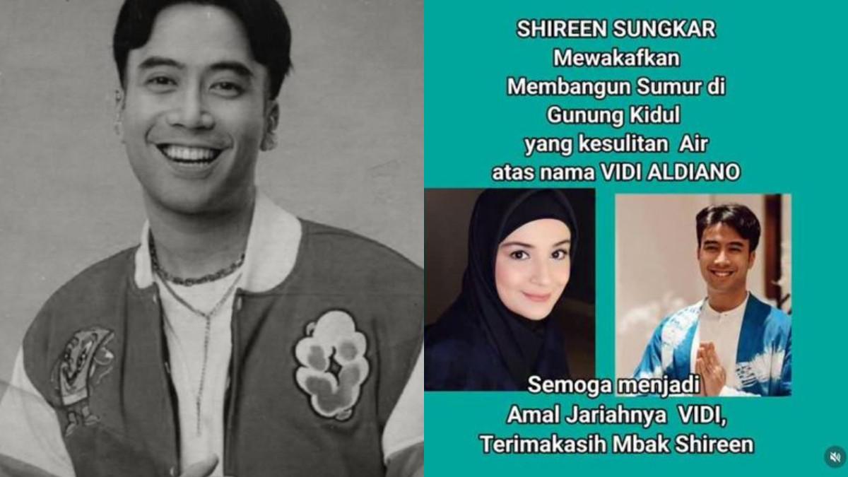 Shireen Sungkar mewakafkan pembangunan sumur di wilayah yang mengalami kesulitan air bersih, yakni Gunung Kidul, Yogyakarta atas nama Vidi Aldiano.