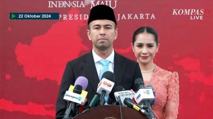 Raffi Ahmad dan Nagita Slavina usai dilantik jadi Utusan Khusus Presiden Prabowo, Selasa (22/10/2024). Perasaan bahagia kini menyelimuti Nagita Slavina setelah sang suami, Raffi Ahmad resmi menduduki jabatan baru di pemerintahan Presiden Prabowo-Gibran