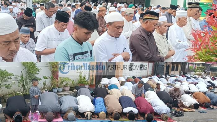 IDUL FITRI - Shalat Ied digelar di Masjid Darul Arqom, Kelurahan Ternate Tanjung, Kecamatan Singkil, Kota Manado, Provinsi Sulut, Jumat (20/3/2026) pagi.