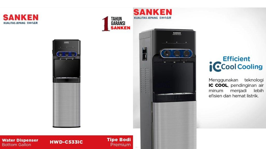 Sanken Dispenser Galon Bawah HWD-C533IC Dispenser Bottom Loading