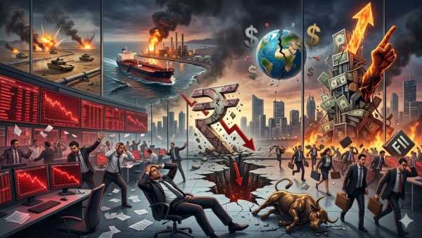 War-Oil-Rupee-FIIs caused havoc in the stock market, investors lost Rs 14 lakh crore