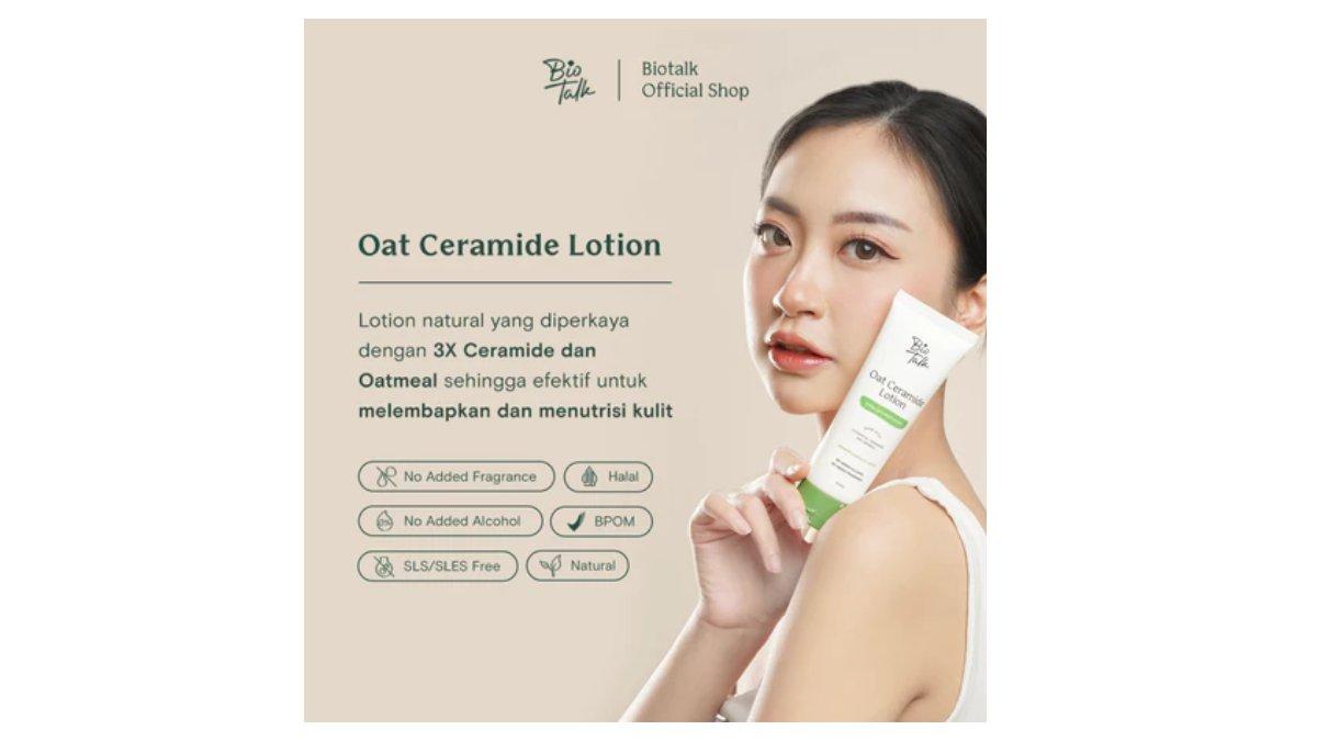 Ilustrasi kelebihan dari produk Biotalk Oat Ceramide Lotion