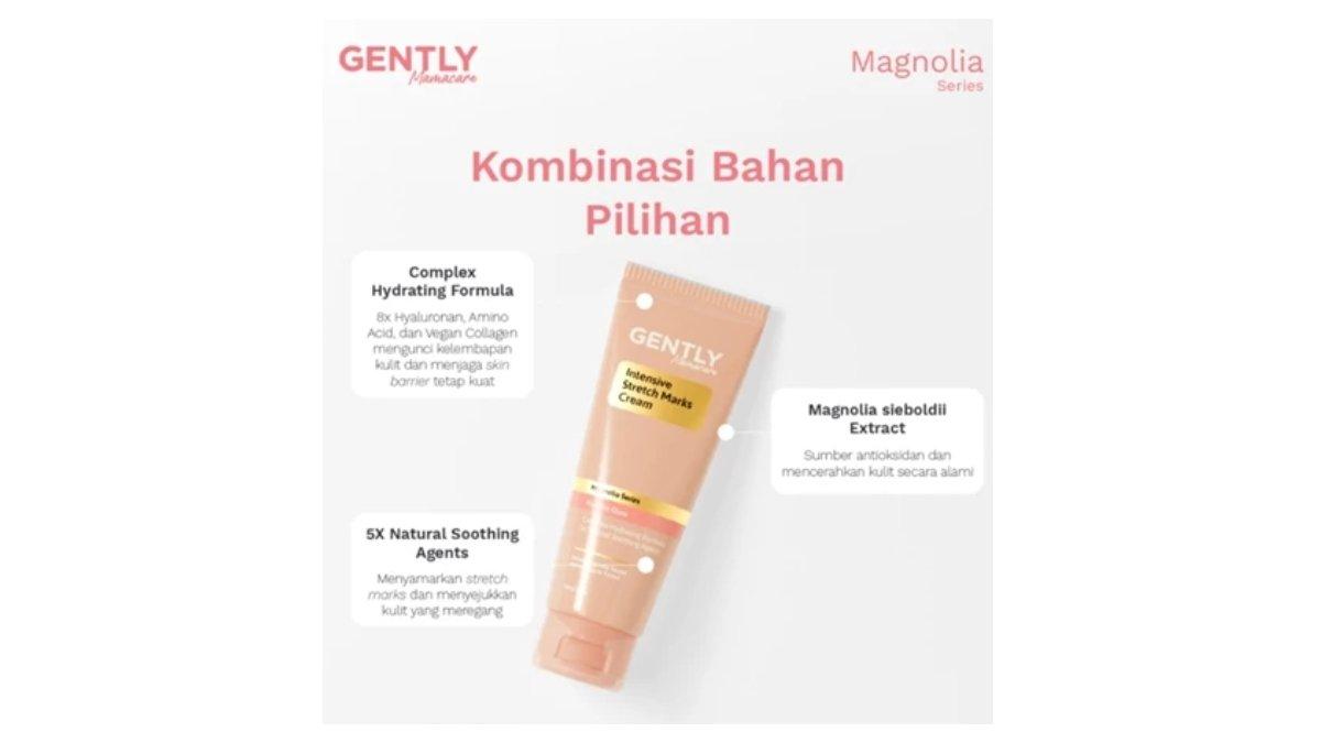 Ilustrasi kandungan utama dari produk GENTLY Mamacare Intensive Stretch Marks Cream