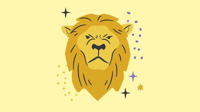 ILUSTRASI ZODIAK LEO - Lambang zodiak Leo yang dibuat di Canva pada Jumat (31/1/2025).