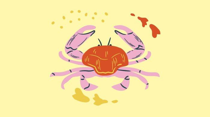 ILUSTRASI ZODIAK CANCER - Lambang zodiak Cancer yang dibuat di Canva pada Jumat (31/1/2025).