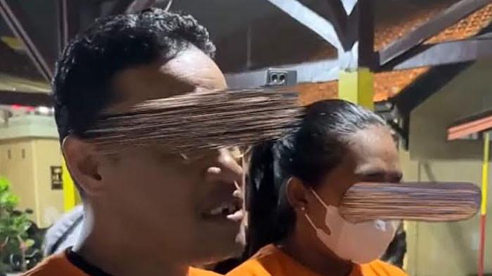 MALING MOTOR DIINTEROGASI - Saat pasutri pelaku curanmor LD dan WP diinterogasi Kapolrestabes Surabaya, Kombes Pol Luthfie Sulistiawan, di Mapolsek Lakarsantri.