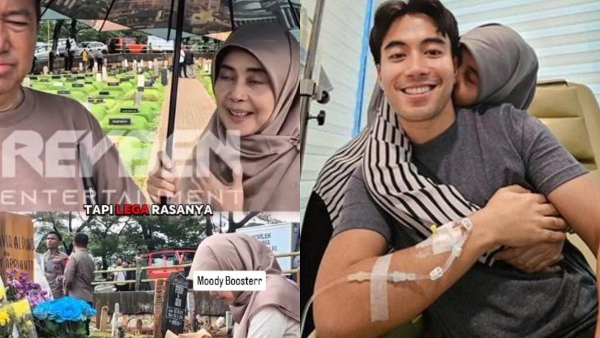 MAKAM VIDI ALDIANO - Suasana makam Vidi Aldiano di TPU Tanah Kusir masih dipenuhi bunga tabur dan peziarah hingga hari ke-19 kepergiannya. (kolase Istimewa)