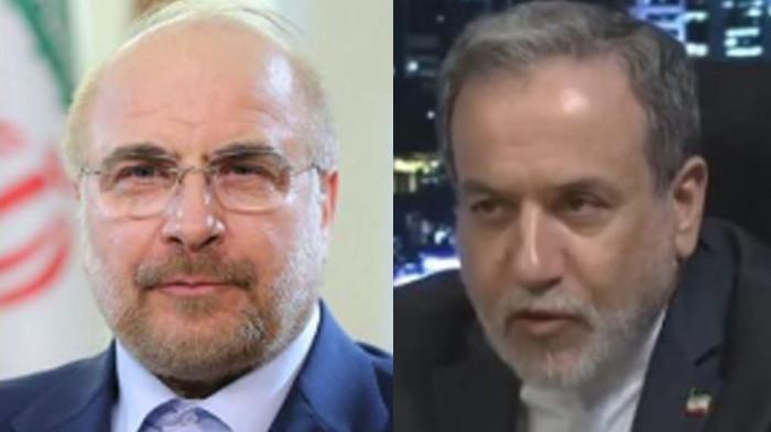 DICORET - Menlu Iran Abbas Araghchi (kanan) yang dicoret dari daftar target AS dan Israel selain Ketua Parlemen Iran Mohammad Bagher Ghalibaf (kiri).