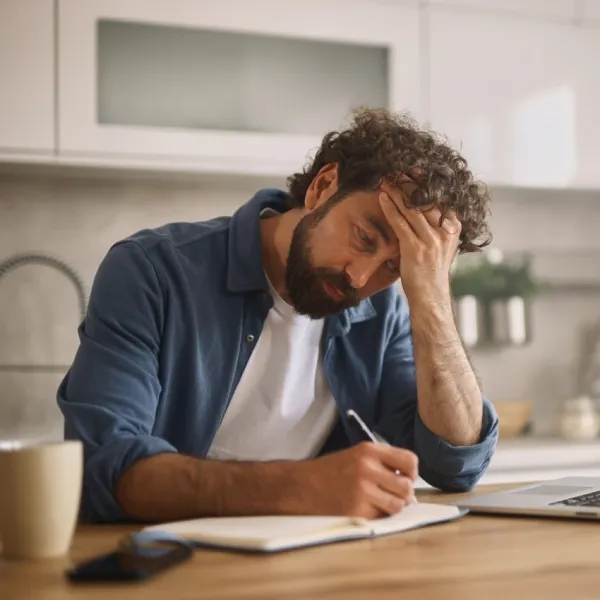 broke man discouraged while applying for jobs