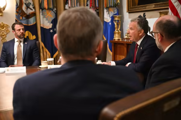 US special envoy Steve Witkoff, second right, speaks during a cabinet meeting at the White House on Thursday.