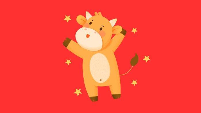 ILUSTRASI SHIO KERBAU - Lambang Shio Kerbau yang dibuat di Canva pada Sabtu (7/6/2025).