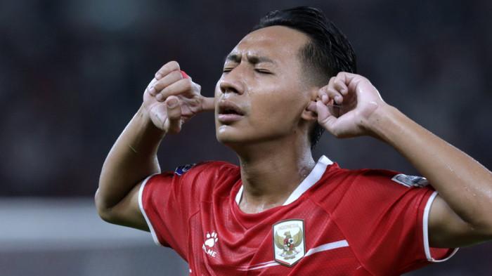 Pemain Timnas Indonesia Beckham Putra melakukan selebrasi usai mencetak gol ke gawang Timnas St Kitts and Nevis pasa laga FIFA Series di Stadion Gelora Bung Karno, Senayan, Jakarta, Jumat (27/3/2026). TRIBUNNEWS/IRWAN RISMAWAN