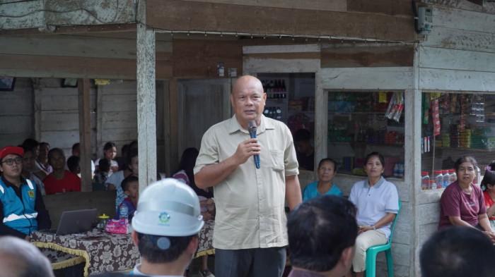 Bupati Nias Utara, Amizaro Waruwu saat menyampaikan terimakasih atas dukungan semua pihak untuk kemajuan Nias Utara.