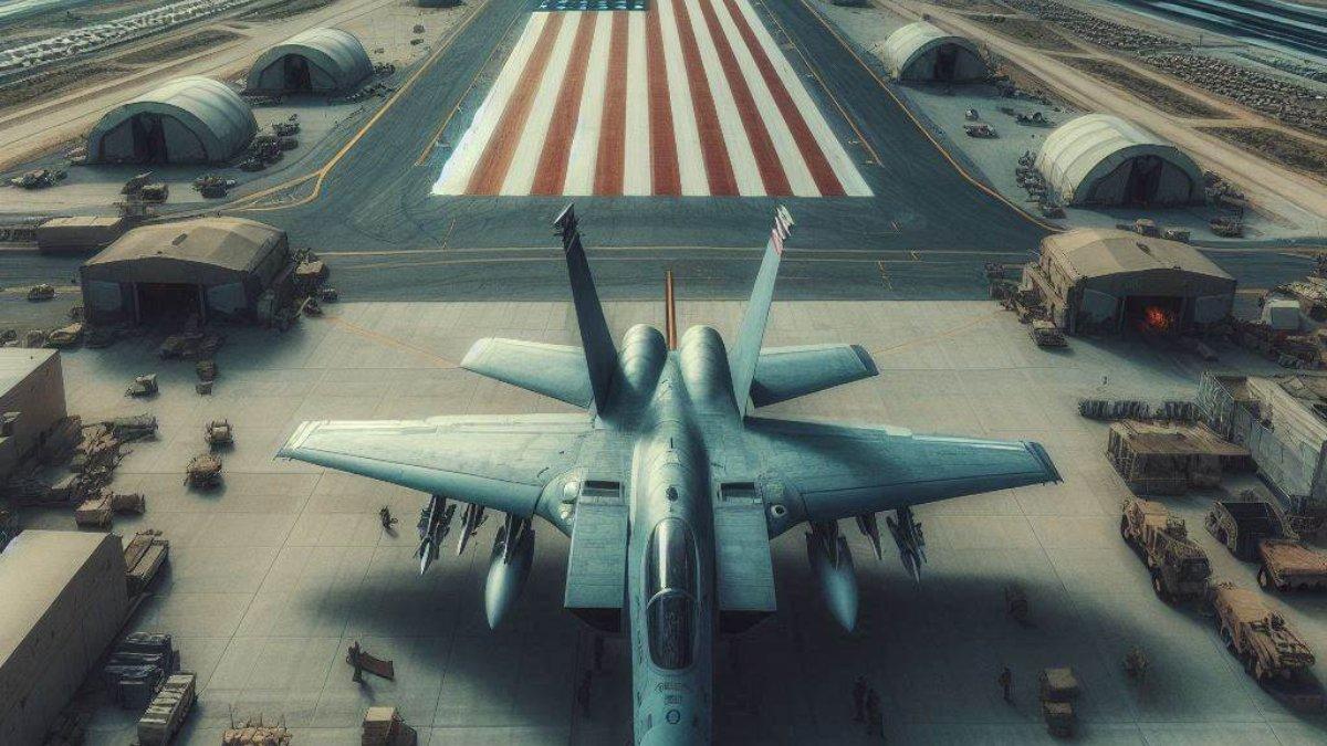 PANGKALAN MILITER - Amerika Serikat memiliki jaringan pangkalan militer yang luas di seluruh dunia, pangkalan militer di Qatar baru saja diserang Iran, foto diolah dari AI pada Selasa, 24 Juni 2025.