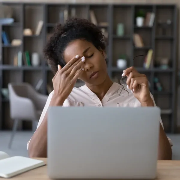 gen z woman struggling with boundaries in the workplace