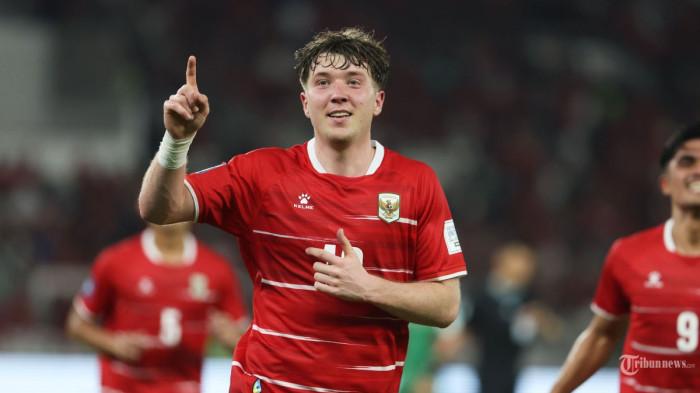 FIFA SERIES - Selebrasi pesepak bola Timnas Indonesia Ole Romeny usai menjebol gawang Timnas ST Kitts and Nevis pada FIFA Series 2026 Jumat (27/3/2026) di Stadion Utama Gelora Bung Karno. Timnas Indonesia sementara mengandaskan perlawanan St Kitts and Nevis dengan skor 4-0,