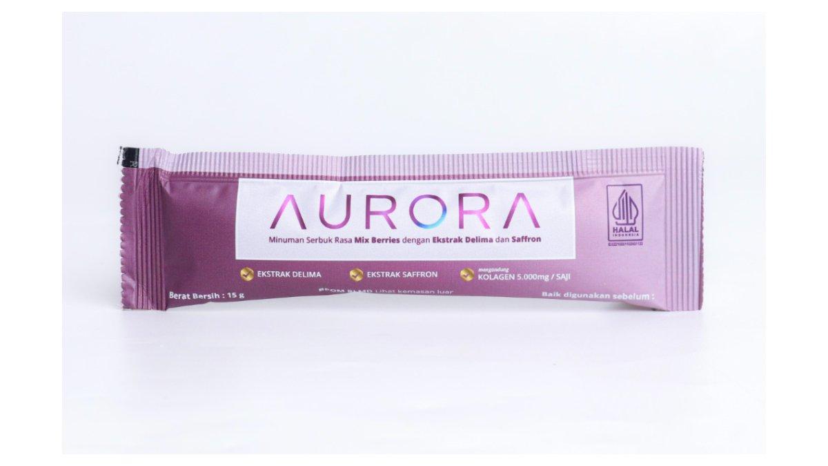 Ilustrasi kemasan sachet Aurora Inulin Berries untuk kesehatan tubuh