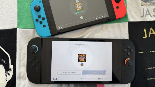 A Nintendo Switch 2 console is gamesharing with an original Switch