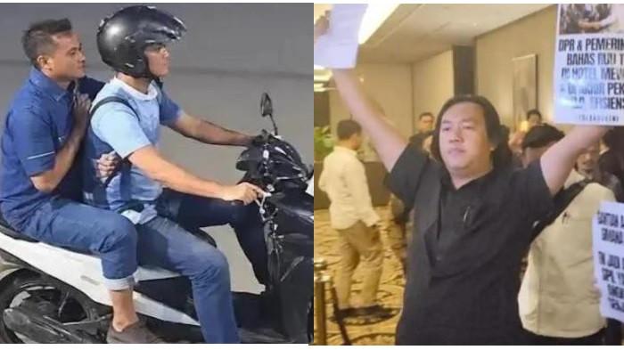 PELAKU - Dua pengendara motor berboncengan diduga menyiram air keras ke arah Wakil Koordinator Komisi untuk Orang Hilang dan Korban Tindak Kekerasan (KontraS), Andrie Yunus, di Jakarta Pusat, Kamis (12/3/2026) malam.