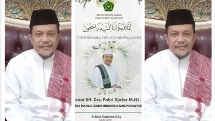 KETUA MUI MENINGGAL - Kolase foto Ustaz Fahri Djafar. Ketua MUI Kabupaten Pohuwato, Ustaz Fahri Djafar dikabarkan telah meninggal dunia, Senin (30/3/2026).