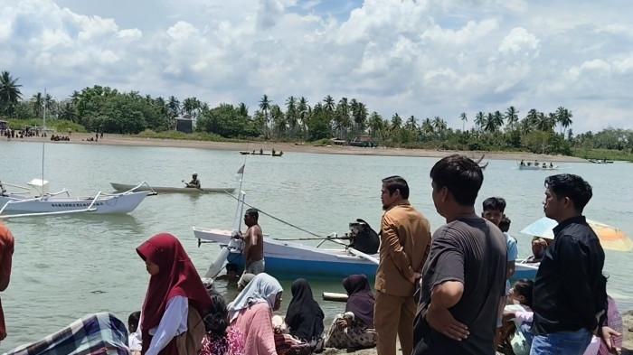 KORBAN TENGGELAM - Warga tenggelam di Muara Mess - Patulana, Kabupaten Mamuju Tengah, Sulawesi Barat, Senin (30/3/2026). Korban tenggelam setelah terjatuh dari pincara. (Sandi/Tribun)