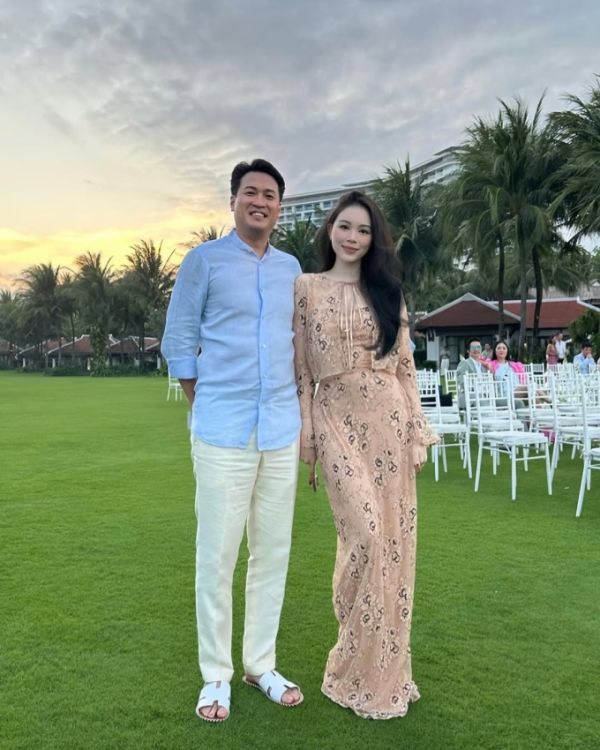 Johnathan Hanh Nguyens third son Phillip Nguyen and his wife, Vietnamese model Linh Rin. Photo from Instagram/@runpiprun