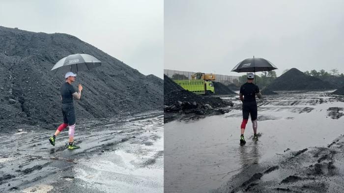 Kolase Lxa saat memantau stockpile batubara