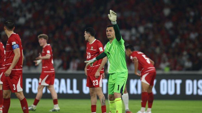 FIFA SERIES - Kiper Timnas Indonesia, Emil Audero saat melawan Timnas Bulgaria pada FIFA Series 2026 di Stadion Utama Gelora Bung Karno (SUGBK) Jakarta, Senin (30/3/2026). Timnas Indonesia kalah 0-1 di laga ini.