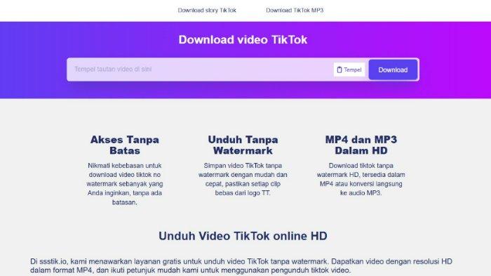 SSS Tik website untuk mengunduh sound atau lagu viral di TikTok