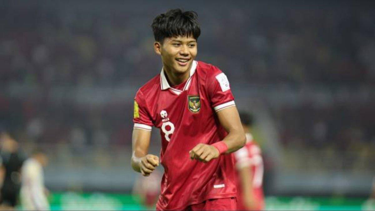 Potret Arkhan Kaka saat melakukan selebrasi setelah membobol gawang Panama di fase grup Piala Dunia U-17 tahun 2023 silam. Terkini, penyerang Persis Solo itu banjir sorotan dari warganet setelah berlaga di Final Piala AFF U-19 2024 pada Senin, (29/7/2024) di Stadion Gelora Bung Tomo (GBT), Surabaya.