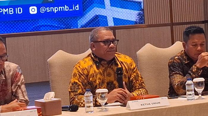 PENGUMUMAN SNBP - Ketua Umum Tim Penanggung Jawab SNPMB 2026, Eduart Wolok, dalam konferensi pers Hasil SNBP di Kemendiktisaintek, Jakarta, Selasa (31/3/2026). 