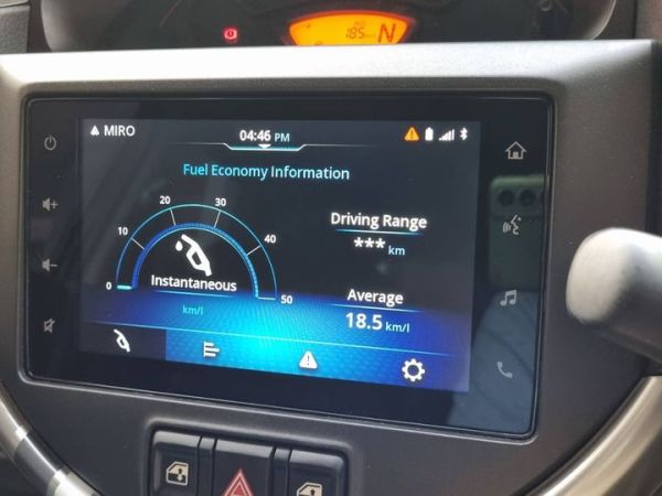 Fuel Economy Information di head unit Suzuki S-Presso.