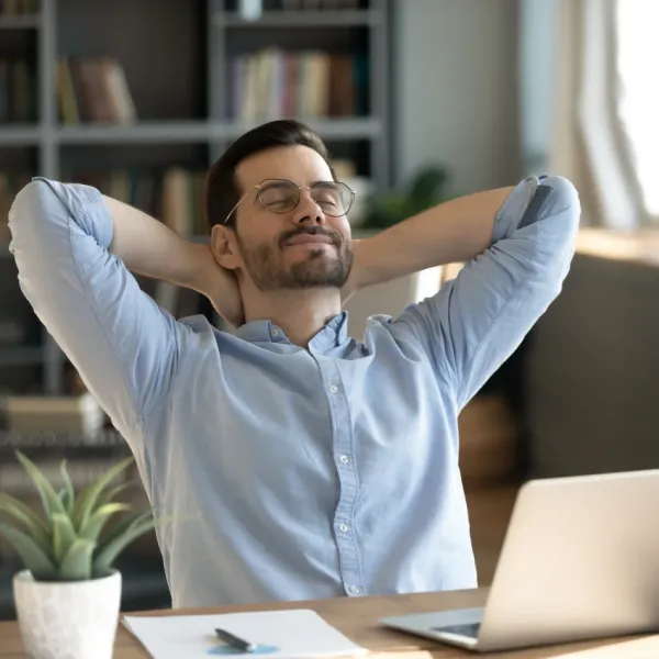 man relaxing because of his canceled plans
